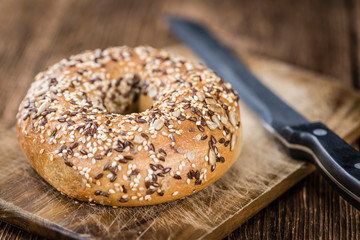 Fresh baked wholemeal Bagels