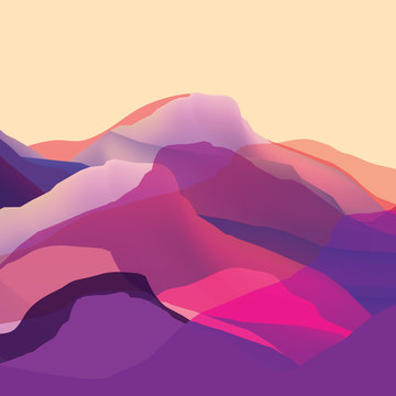 Color mountians, waves, abstract surface, modern background, vector design Illustration for you project