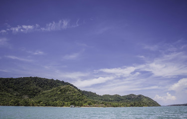 Sea, Mountain and cloud.