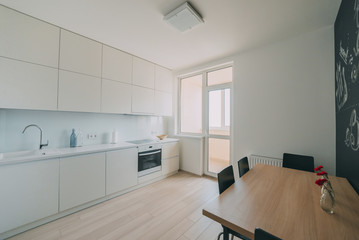 Light interior with flooring in a modern apartment