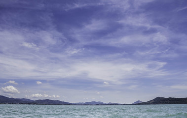 Sea, Mountain and cloud.