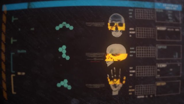 Analyzing Human Atomic Stracture on a Futuristic and Retro monitor