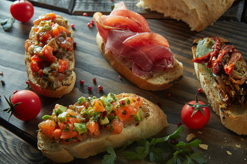 Different Italian appetizer for wine