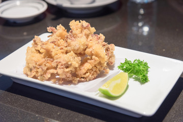 Fried squid tentacles