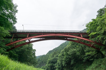 Fototapeta premium 奥多摩町・多摩川の寸庭橋