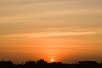 sunset sky with the sun