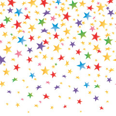 Colored stars with a gradient, transparent seamless background. Vector illustration