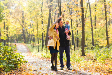 Fototapeta premium happy family outdoor in autumn