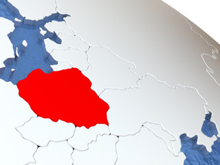 Poland on globe