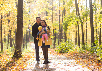 Fototapeta premium happy family outdoor in autumn