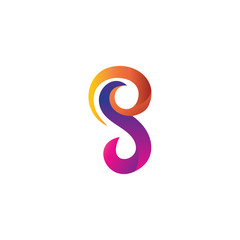 Colorful Abstract Design S Logo 