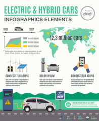 Electric And Hybrid Cars Infographic Poster 