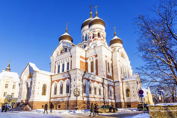 Alexander Nevsky Cathedral in Tallinn. winter view