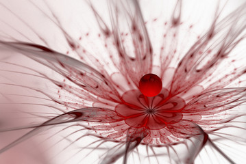 fractal flower with pollen, digital artwork for creative graphic © Svetlana