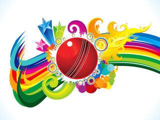 abstract artistic burning cricket ball background