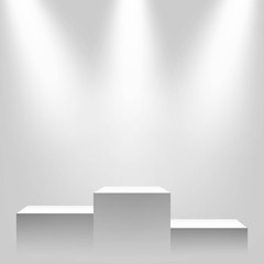 Pedestal with sources of light, vector illustration.