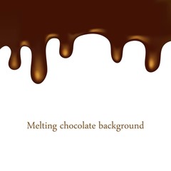 Delicious melting chocolate background, vector illustration
