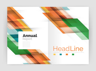 Geometric business annual report templates, modern brochure flyer template