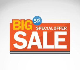 Big Sale and special offer. 50% off. Vector illustration.Theme color.
