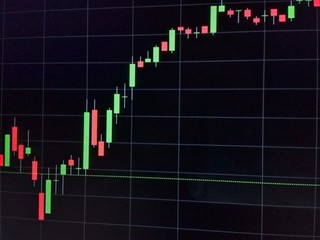 Candle stick graph chart of stock market investment trading, stock exchange price pattern chart