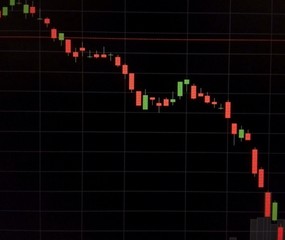 Candle stick graph chart of stock market investment trading, stock exchange price pattern chart