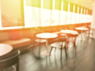Blurred and Vintage color effect of set of table and chair