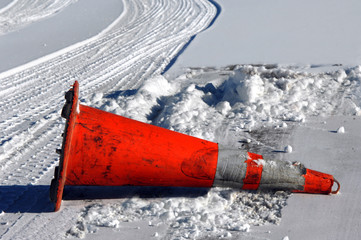 Cone lays on its side