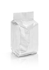 blank packaging foil pouch isolated on white background