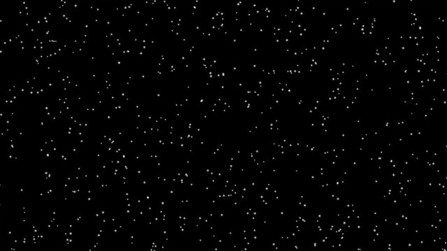 Snowflakes fall on a black background. 3D Animation. 4К