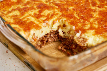 Cottage pie in a casserole