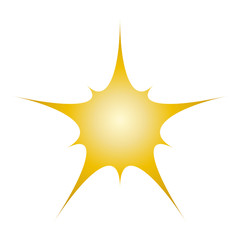 Gold icon star with gradient sign pattern on white background.