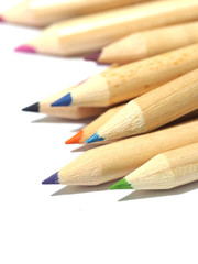 Color pencils isolated on white background