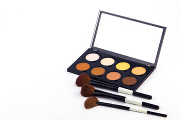 Makeup Palette / Makeup and Cosmetics /Makeup Palette and tools on a white background