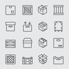 Crates and Box line icon