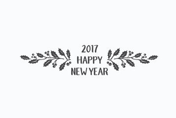 Merry Christmas lettering typography. Handwriting text design wi