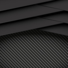 Carbon background with black lines, vector illustration