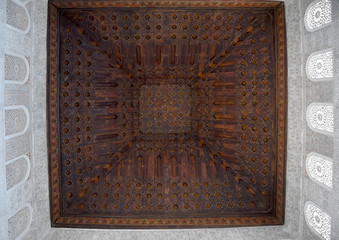 wooden ceiling of the Qubba of the Palace of the Almajarra, Granada