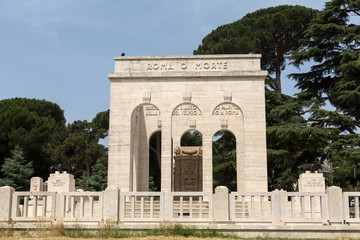 the Mausoleo Ossario Garibaldino  on the Janiculum Hill in Rome, dedicated to the fallen for Rome between 1849 (II Roman Republic) and 1870