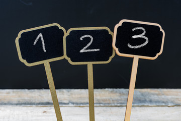 Business message 1 2 3 written with chalk