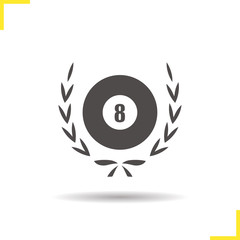 Eight ball in laurel wreath icon