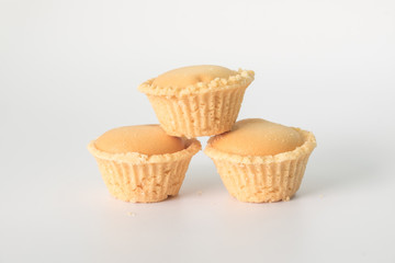 mini Pineapple pie with white background