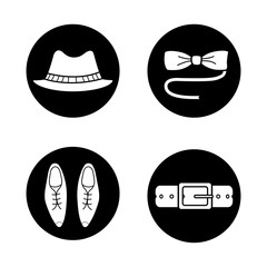 Men's accessories icons set