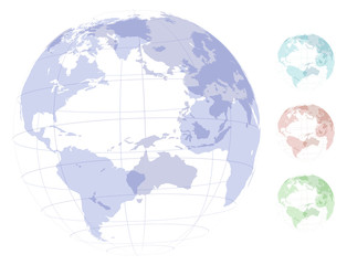vector round stylized planet earth in different colors
