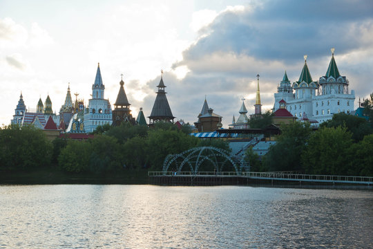 Kremlin near the pond in the evening