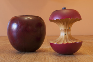Wooden Apple and Core