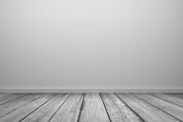 3D Rendering : illustration of Background empty room. With space for your text and picture. 3d render blank trade show booth for designers.white wall and wooden floor