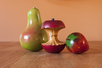 Wooden Fruit Trio