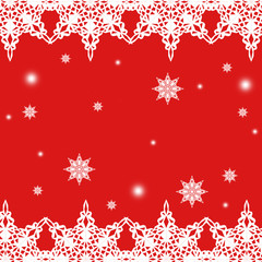 Christmas or new year pattern,white snowflakes on the red background