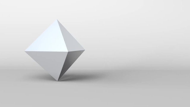 3D Animation - Octahedron rotating on its vertex