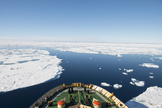 Icebreaker in the ice